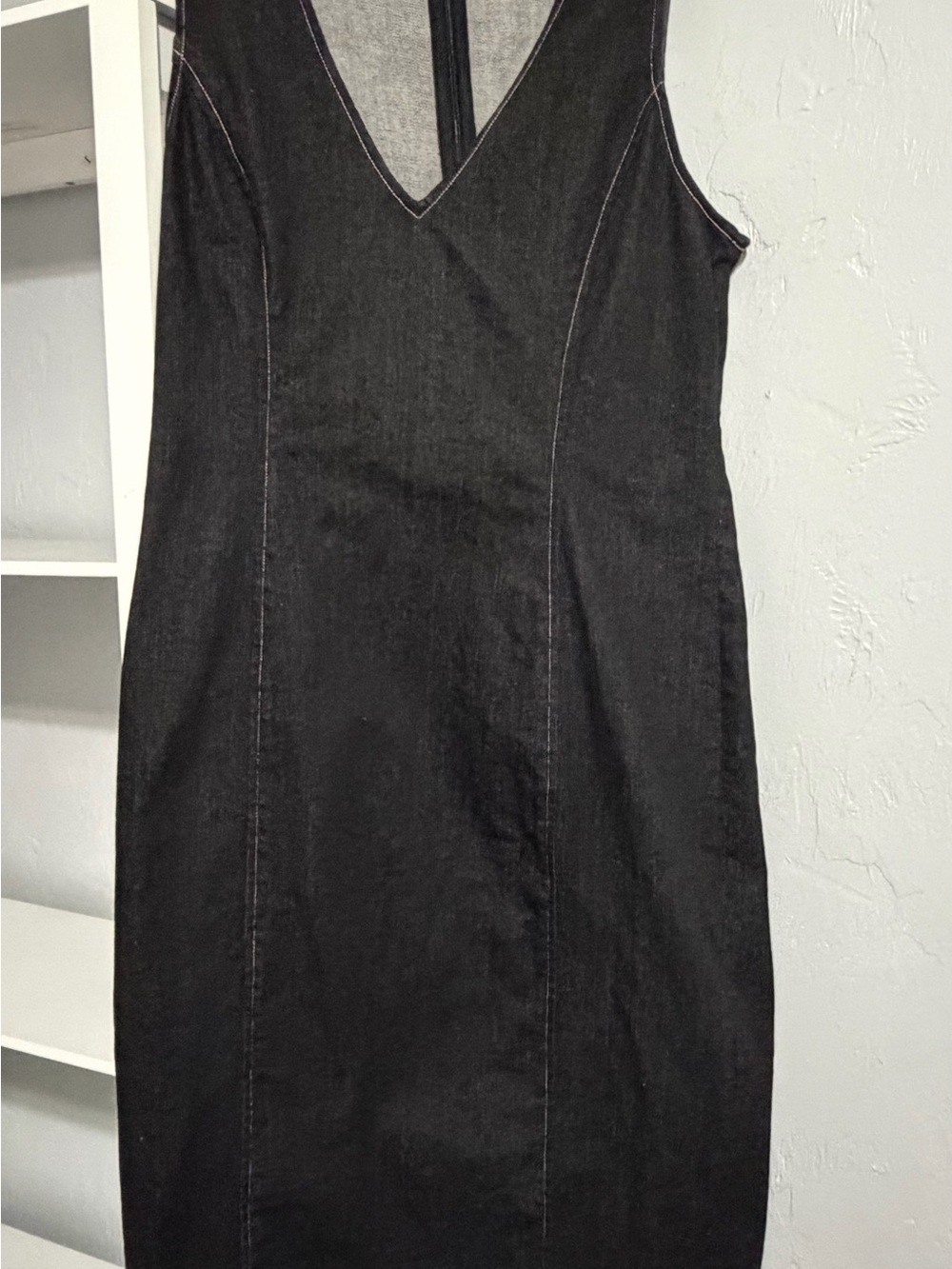 Ralph Lauren Black V-Neck Midi Sheath Dress